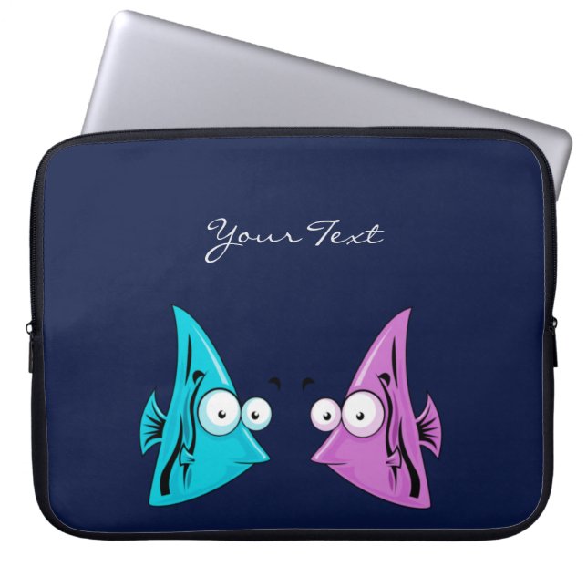 Capa Para Notebook Bolsa de laptop de Peixes de Cartoon (Frente)