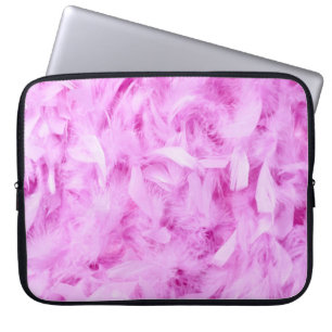 Capa Para Notebook bolsa de laptop de penas rosas claro