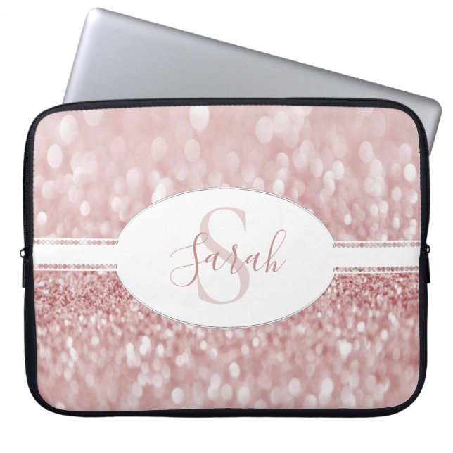 Capa Para Notebook Bolsa de laptop de personalização da brilho rosa (Frente)