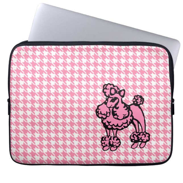 Capa Para Notebook Bolsa de laptop de Poodle Rosa (Frente)