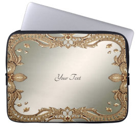 Capa Para Notebook Bolsa de laptop de quadros do Ornamentado Dourado