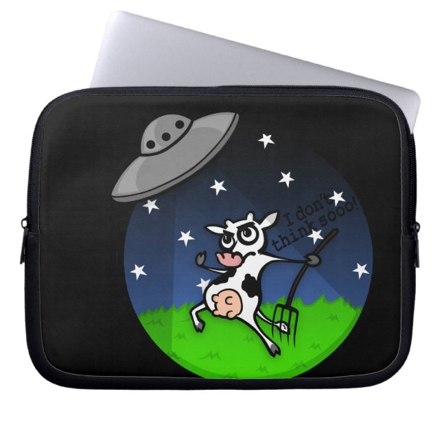 CAPA PARA NOTEBOOK BOLSA DE LAPTOP DE REDUÇÃO DA ALIENÍGENA DA VACA D (Frente)
