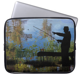 Capa Para Notebook Bolsa de laptop de Reforma da Pesca do Homem Idoso