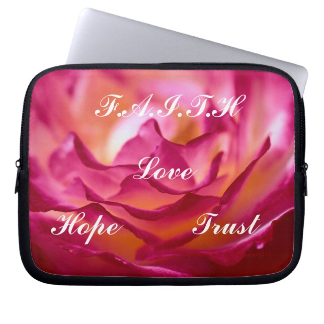 Capa Para Notebook Bolsa de laptop de Rosa de Fé (Frente)