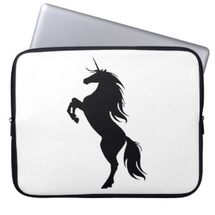 Capa Para Notebook Bolsa de laptop de silhueta Unicorn preta