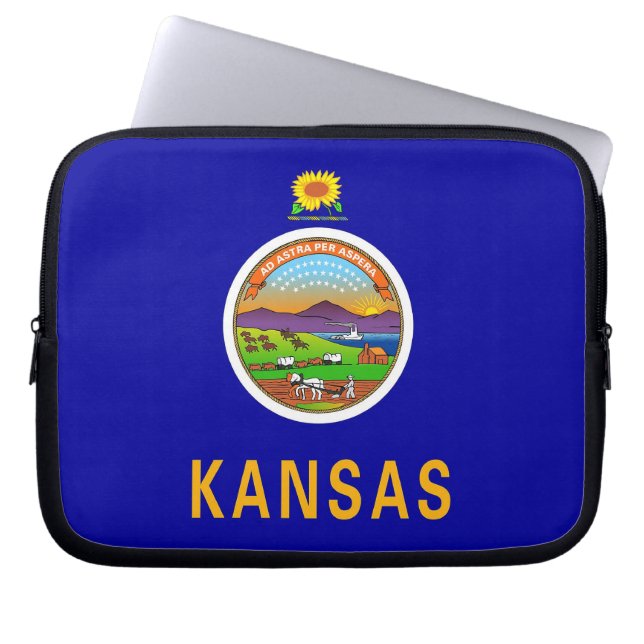 Capa Para Notebook Bolsa de laptop de Sinalizador do Estado do Kansas (Frente)