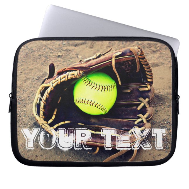 Capa Para Notebook Bolsa de laptop de Softball com Aproximação de Tex (Frente)