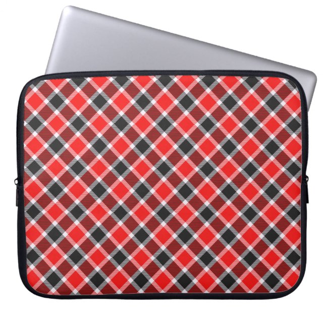 Capa Para Notebook Bolsa de laptop De Tartan Vermelho E Preto (Frente)