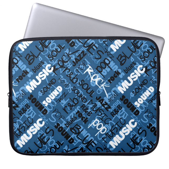 Capa Para Notebook Bolsa de laptop de Texto de Música do Blue Rock Po (Frente)