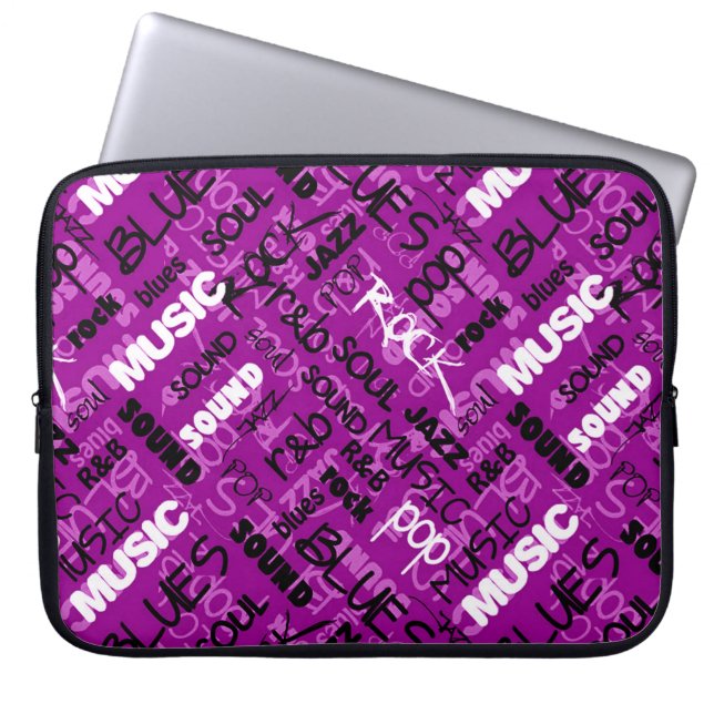 Capa Para Notebook Bolsa de laptop de Texto de Música R & B, Rosa Roc (Frente)