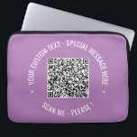 Capa Para Notebook Bolsa de laptop de Texto e Cores de Informações de<br><div class="desc">Informações de verificação de código QR Cores de texto personalizadas Promocional personalizado Negócios ou Presente moderno pessoal - Adicionar seu código QR - Imagem ou logotipo - foto / texto - Nome ou outras informações / mensagem - Redimensionar e mover ou remover / adicionar elementos - Imagem / texto com...</div>