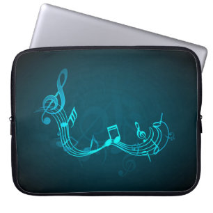 Capa Para Notebook Bolsa de laptop de Textura de Notas de Música Azu