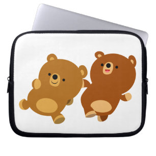 Capa Para Notebook Bolsa de laptop de Ursos de Cartoon Entusiasmados
