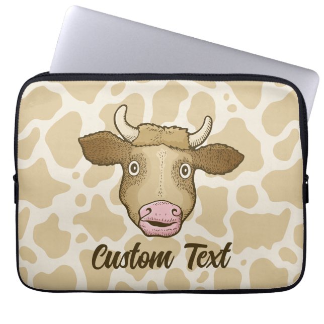 Capa Para Notebook Bolsa de laptop de Vaca Surpreendida (Frente)