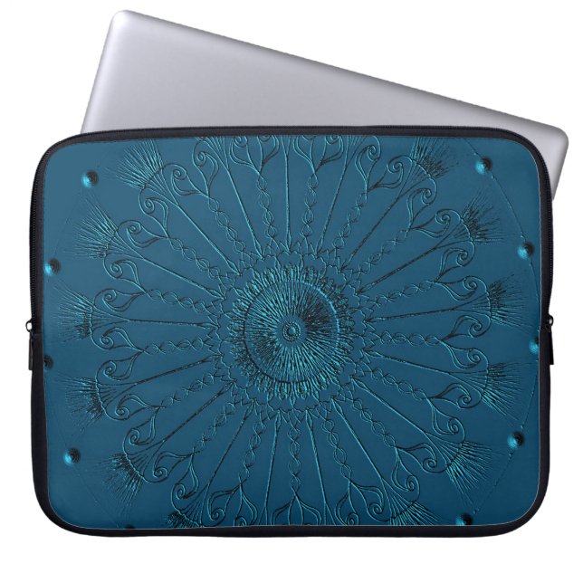 Capa Para Notebook Bolsa de laptop Decorativa Teal (Frente)