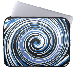 Capa Para Notebook Bolsa de laptop design de espiral preto e azul