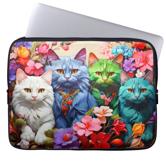 Capa Para Notebook Bolsa de laptop - Design de gato Na moda (Frente)