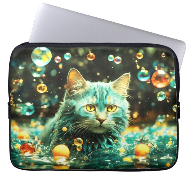 Capa Para Notebook Bolsa de laptop - Design de gato Na moda (Frente)