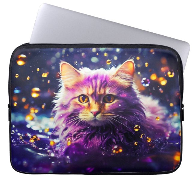 Capa Para Notebook Bolsa de laptop - Design de gato Na moda (Frente)