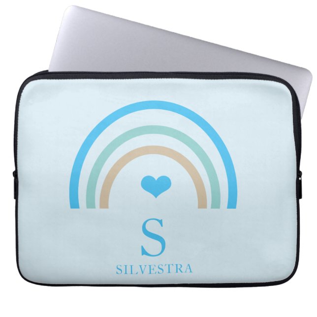Capa Para Notebook Bolsa de laptop do arco-íris Monograma (Frente)