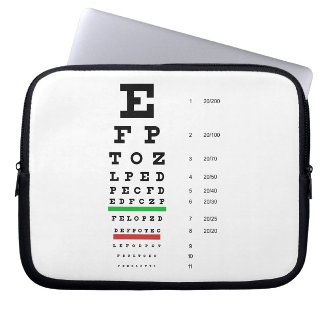 Capa Para Notebook Bolsa de laptop do gráfico de olhos Snellen (Frente)