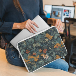 Capa Para Notebook Bolsa de laptop do Monograma do Vintage Damask