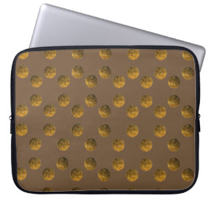 Capa Para Notebook Bolsa de laptop do Ouro Bolinhas Neoprene de 15"