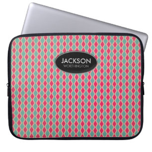 Capa Para Notebook Bolsa de laptop do padrão de Ouros Vermelhos Retro