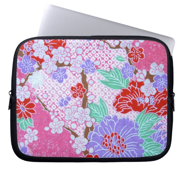 Capa Para Notebook Bolsa de laptop do padrão Sakura japonês (Frente)
