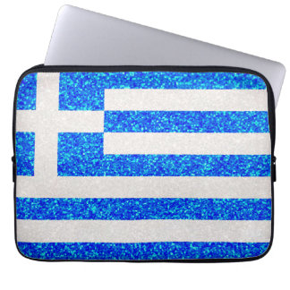 Capa Para Notebook Bolsa de laptop do sinalizador de Grécia com brilh