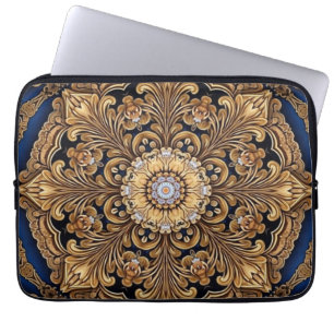 Capa Para Notebook Bolsa de laptop Dourada Azul