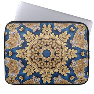 Capa Para Notebook Bolsa de laptop Dourada Azul