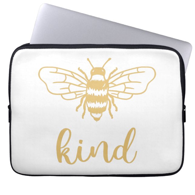 Capa Para Notebook Bolsa de laptop Dourada de abelhas (Frente)