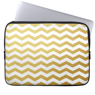 Capa Para Notebook Bolsa de laptop Dourada do padrão Chevron