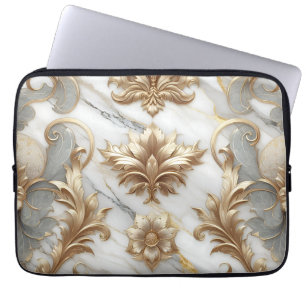 Capa Para Notebook Bolsa de laptop Dourada e mármore de luxo