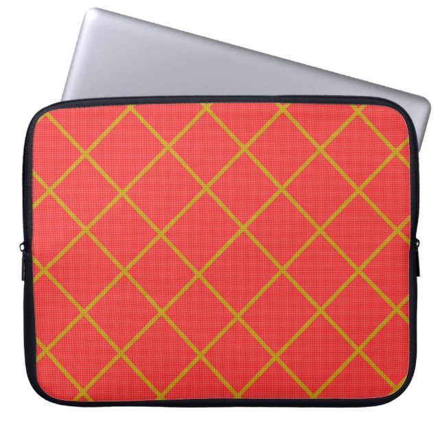 Capa Para Notebook Bolsa de laptop Dourada e vermelha (Frente)