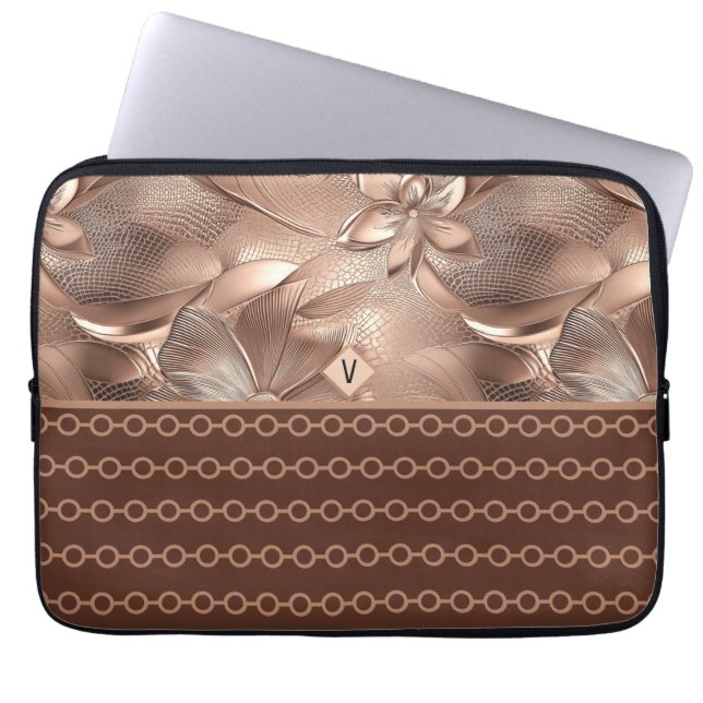 Capa Para Notebook Bolsa de laptop Dourada moderna (Frente)
