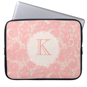 Capa Para Notebook Bolsa de Laptop Elegante com Monograma Paisley