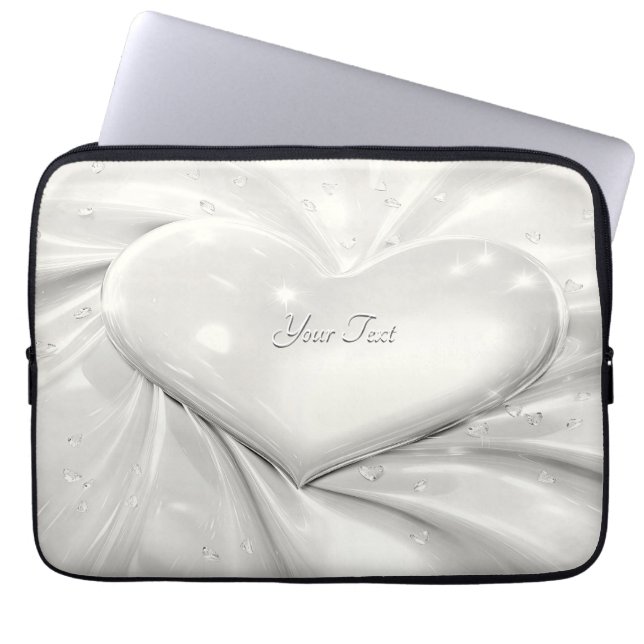 Capa Para Notebook Bolsa de laptop Elegante de Creme Branco (Frente)