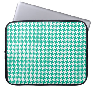Capa Para Notebook Bolsa de laptop, Emerald Green Dogstooth Check