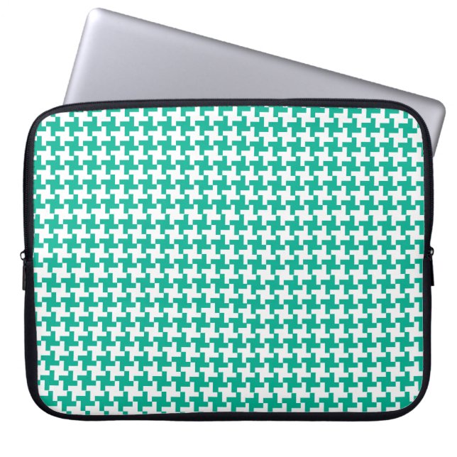 Capa Para Notebook Bolsa de laptop, Emerald Green Dogstooth Check (Frente)