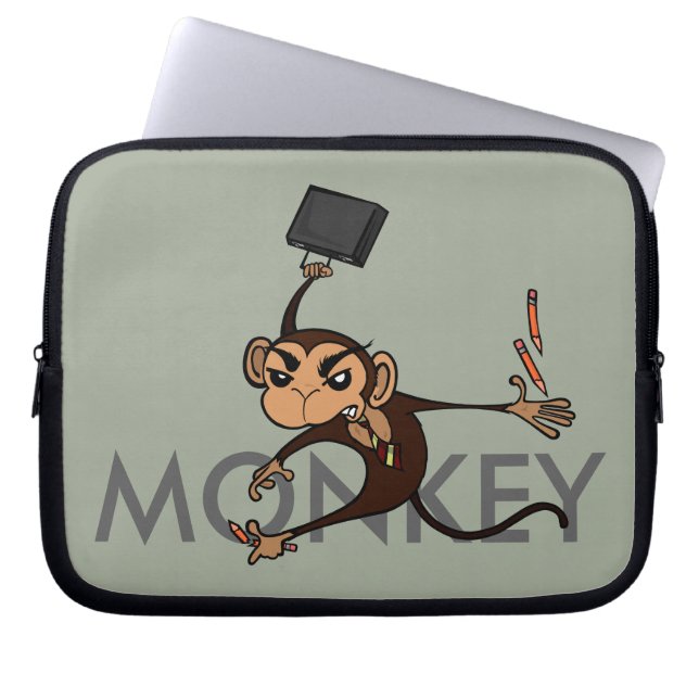 CAPA PARA NOTEBOOK BOLSA DE LAPTOP ENGRAÇADA DE MACACO (Frente)