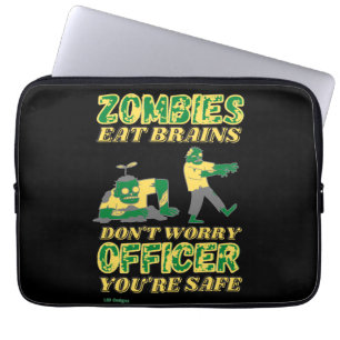 Capa Para Notebook bolsa de laptop engraçada "ZOMBIES COMEM CÉREBROS.