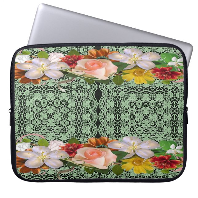Capa Para Notebook Bolsa de laptop Floral (Frente)