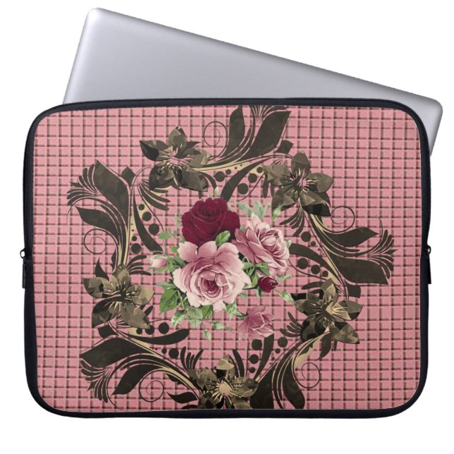 Capa Para Notebook Bolsa de laptop Floral (Frente)