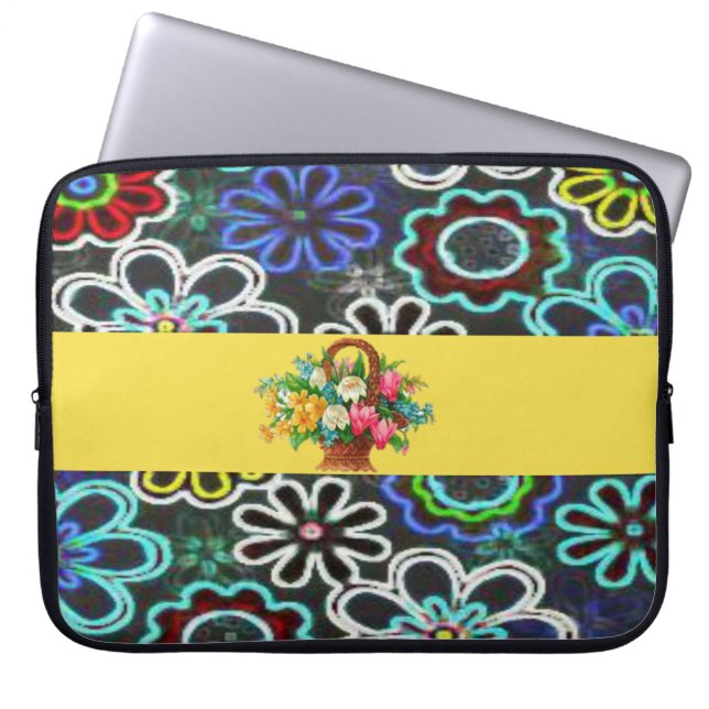 Capa Para Notebook Bolsa de laptop Floral (Frente)