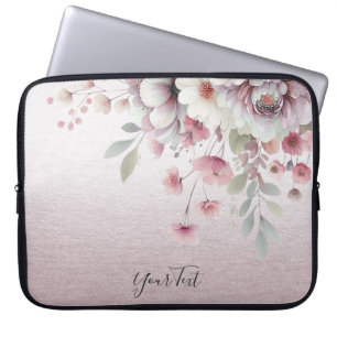 Capa Para Notebook Bolsa de laptop Floral Branca Moderna