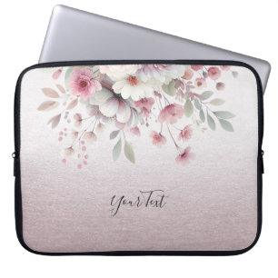 Capa Para Notebook Bolsa de laptop Floral Branca Moderna
