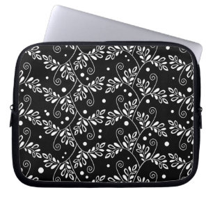 Capa Para Notebook Bolsa de laptop floral branca retrorreflectora