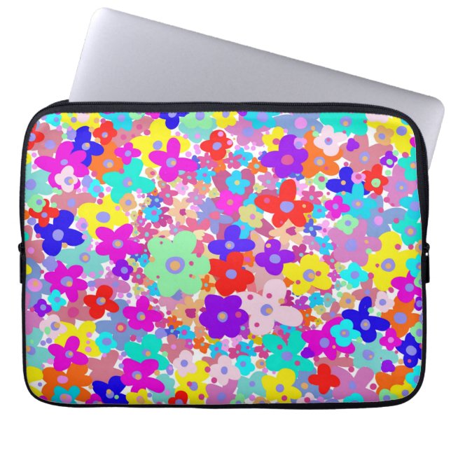 Capa Para Notebook Bolsa de laptop Floral Brilho (Frente)